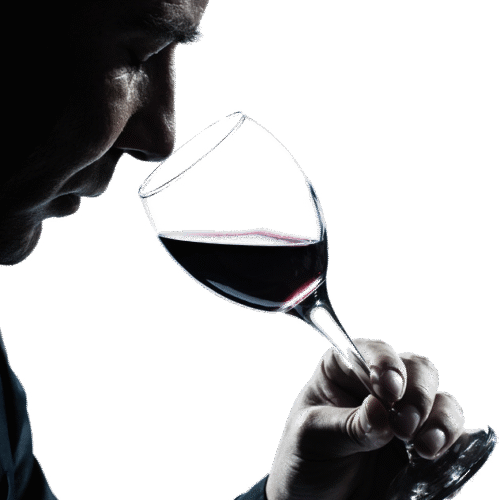smelling-red-wine-glass